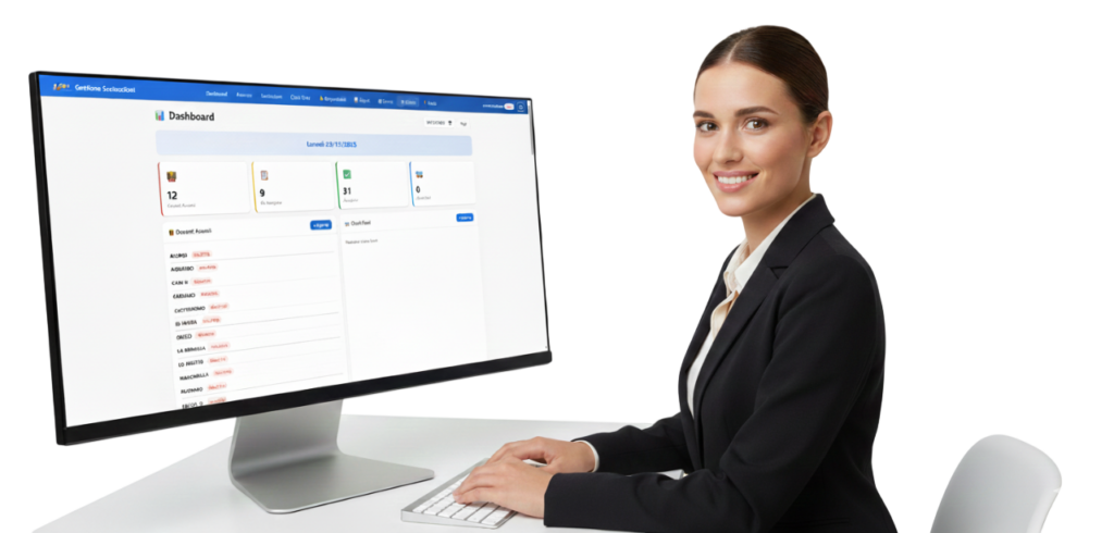 Operatore al lavoro sul sistema